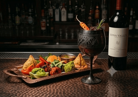 Concept: samosas and kababs at the bar