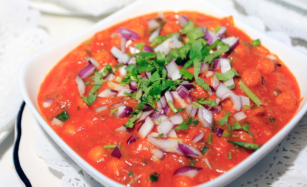 Red curry finished with onion and cilantro