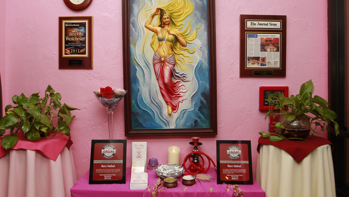 Painting and awards in the dining room